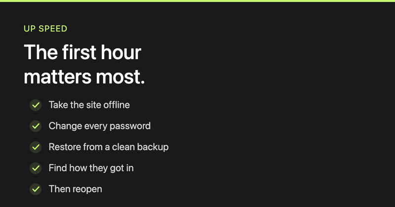 What to do in the first hour after a hack
