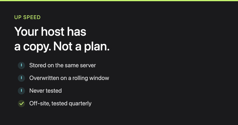 Your host's backup is not a backup plan