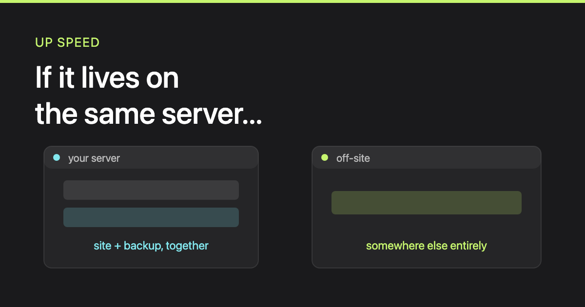 Off-site backups, and why location matters