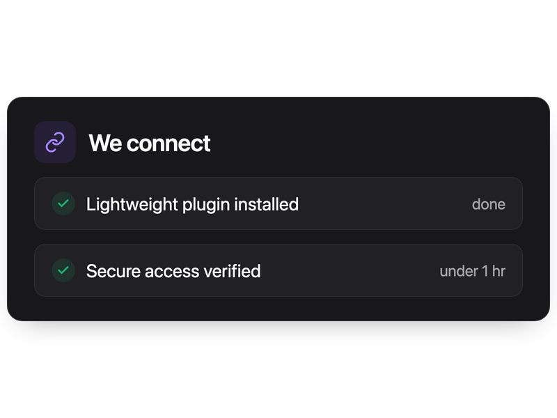 We connect to your sites.