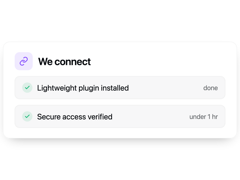 We connect to your sites.